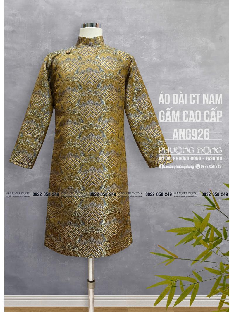 Áo Dài Cách Tân Nam Gấm Cao Cấp ANG926